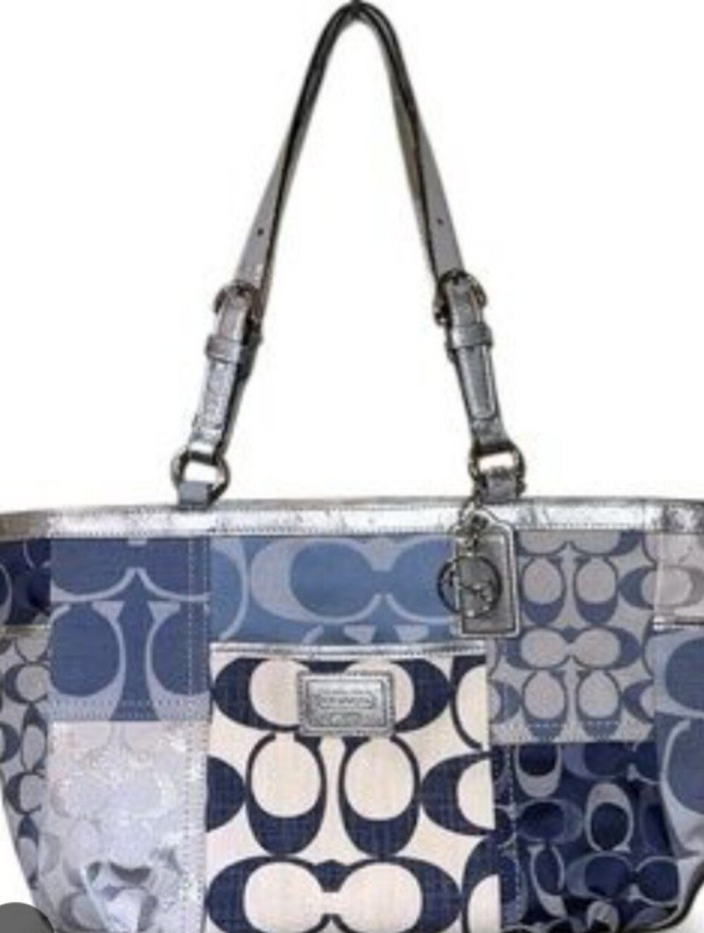 Coach Poppy Denim Patchwork Signature Tote Bag